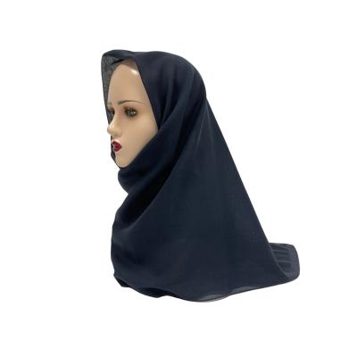 China 2021 veil fabric manufacturer ready to ship high twist veil single dyed hijab scarf with different colors for women for sale