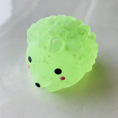 China Promotion Wholesale squishy rubber mochi glitter squeeze stress toys soft hedgehog toy for sale