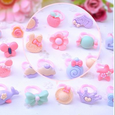 China Latest Design Kids Ring Cartoon Resin Plastic Ring Candy Sweet Multi Color PVC Animal Flower for sale