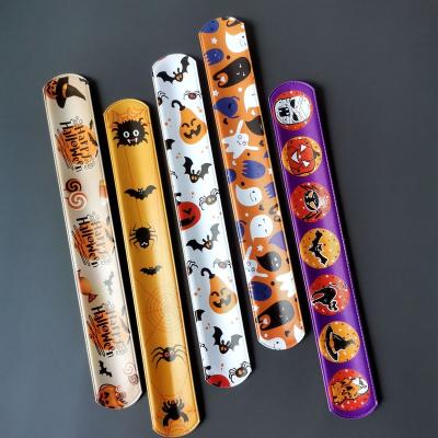 China China Hot Sales Halloween Fun Party Slap Band Halloween Decorations Snap Bracelets For Kids for sale