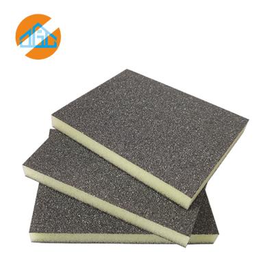 China Emery Sponge Grinding and Polishing Sanding Pad for Double Sided Fine Wood Silicone Carbide Grit Sponge Pads for sale