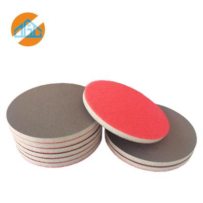 China For 3C Polishing Factory Round Sponge Sanding Disc Etc. 90mm Sandpaper Red Flocking Sanding Sponge for sale