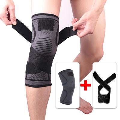 China New M-XXL pressure knitted sports kneepad badminton running fitness kneepad warm knee pads with strong belt for sale