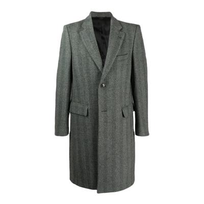 China Anti-wrinkle fashion work winter dark gray custom designer mens long coats for men for sale