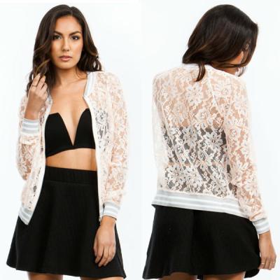 China Jacket plus size 2014 ladies fashion lace bomber jacket model for lace party dress for sale