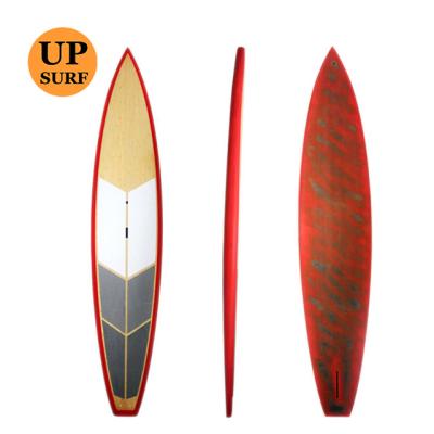 China Customized Unisex Bamboo Veneer Carbon Fiber Racing Paddle Board Stand UP Paddle Racing Board for sale