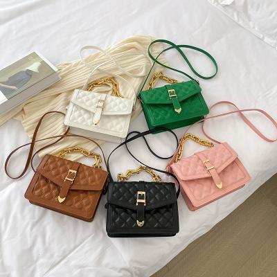 China 2022 Fashion Luxury Colorful PU Leather Handbags Messenger Bags Small Leather Messenger Handbags Women Handbags Shoulder Handbag for sale