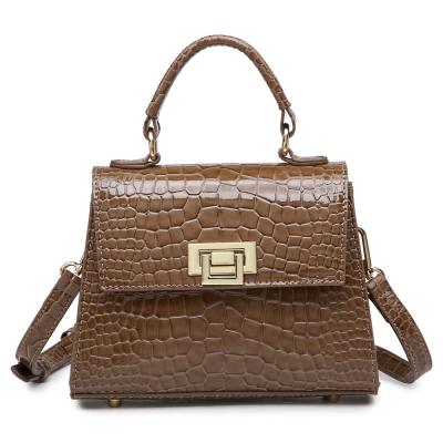 China Other 2022 Fashion Ladies Hot Selling Good Quality Crocodile Designer Pattern PU Women Bags Leather Handbags for sale