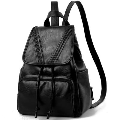 China PU leather face ladies backpack travel backpack large capacity waterproof female student bag soft face ladies bag tide for sale