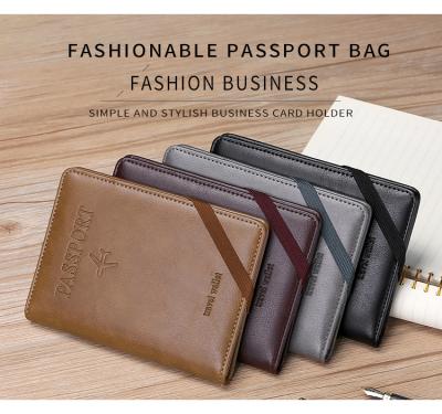 China 2021 High Quality Multifunctional Travel PU Passport Cover Card Holder Passport Leather Wallet For Men Women Rfid Passport Holders for sale