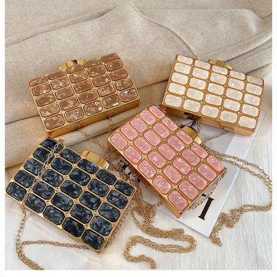 China New Fashion Luxury High-grade Dinner Bags Custom Envelope Evening Bags Women Acrylic Marble Clutch Bag for sale