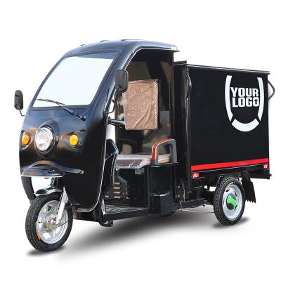 China Customizable Cargo Manufacturer CE KD 48V 1000W Closed Cabin Express Electric Tricycle for sale