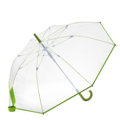 China 23.5 Inch Fashion Contemporary Clear Transparent Umbrella POE Material Hi-Key Custom Design for sale