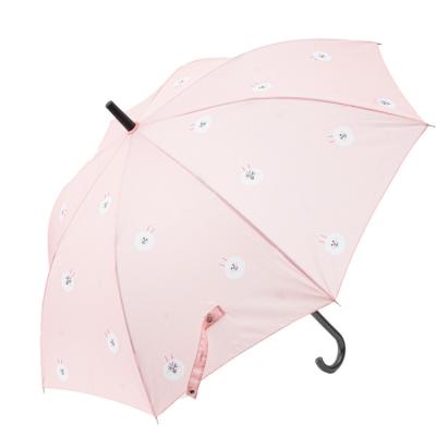 China Curved Promotion Daily Use To Handle Printing Custom Cheap Cute Summer Rabbit Animal Price Pink Umbrellas Girl Straight Umbrella for sale