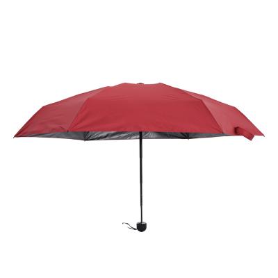 China Daily Use SPF 50+ SUN Umbrella, 3 Fold Mini Compact Portable Manual Umbrella for sale