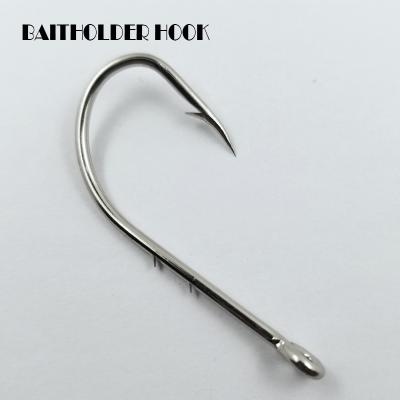 China Super Strong Barbed High Carbon Steel Fish Hook Baitholder Fishhook Worm Pond Straight Eye Fish Bait Holder Hooks 100pcs/pack for sale