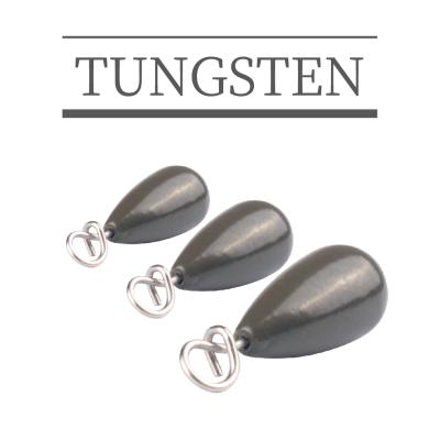 China Standard Size 97% Purity Tungsten Tear Drop Fastach Sinker for Bass Fishing Rig, Tungsten Fishing Weight for sale