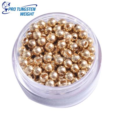 China Fast sinking and eco friendly tungsten pro weight plated slotted beads tungsten beads 100 volume for fly tying hardware for sale