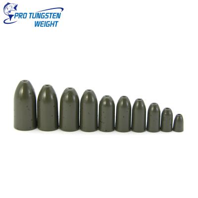 China Chip Resistant Pro Tungsten Weight Tungsten Sinkers Tungsten Bullet Weight for Bass Fishing for sale