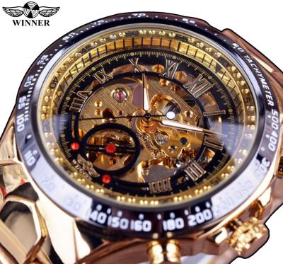 China Automatic date T-WINNER winner hollow out men's watch automatic mechanical men's watch steel band watch for sale