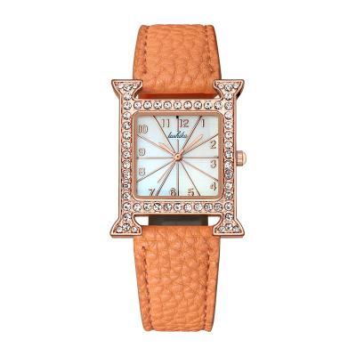 China Auto Date LUSHIKA 021 Douyin Kuaishou Live Fashion Diamond-encrusted Square Ladies Watch Light Luxury Set for sale