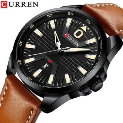 China Curren 8379 Full Men's Calendar Watch Fashion Quartz Simple Analog Leather Japanese Watch for sale