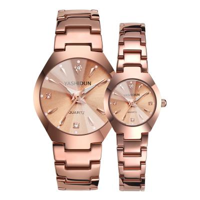 China Factory wholesale waterproof women's watch YASHIDUN calendar watch new couples watch fashion casual style steel band full luminous quartz men's watch for sale