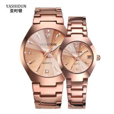 China Full YASHIDUN calendar watches waterproof calendar business men's watches and women's steel band watches trend student watches wholesale for sale