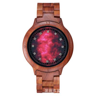 China The new automatic date sandalwood watch is found on behalf of the supply LED luminescent casual touch screen student electronic watch for sale