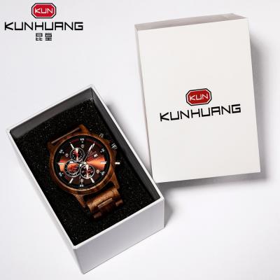 China Recyclable KUNHUANG Stain Watch Packaging Box Simple Atmospheric Top-grade Sky And Earth Cover Box for sale