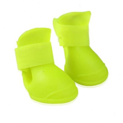 China 4pcs Durable Soft Rubber Dog Shoes Waterproof Anti-jump Dog Boots Pet Outdoor Rain Boots L Size Candy Color for sale