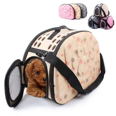 China Viable Collapsible Cat Outdoor Travel Bags Dog Carrier For Small Pets Portable EVA Dog Kennel 3 Colors for sale