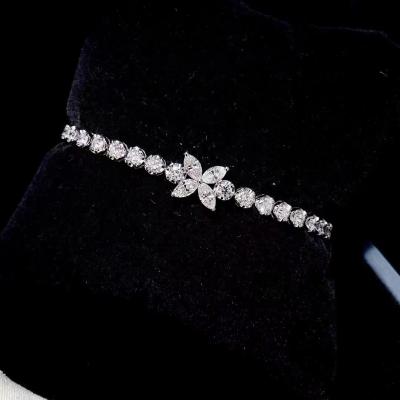 China 0.40ct-0.49ct D Lab Grown Diamond Royal Diamond Plated Gold Bracelet Full Diamond for sale