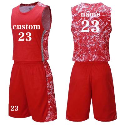 China Breathable The Latest Print Sublimation Full Dye Uniform Design Color Blue Cheapest Reversible Basketball Jersey for sale