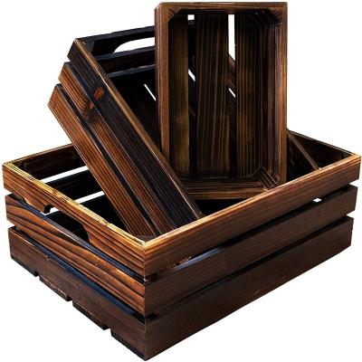 China China Nesting Wooden Crates , Wall Mounted Wooden Basket Crate Wooden Box For Storage for sale