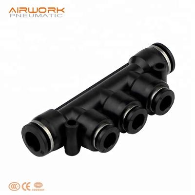 China PK Factory Easy Fit 5way Equal Hole Plastic Pneumatic Connectors 5 Air Push In Fitting for sale