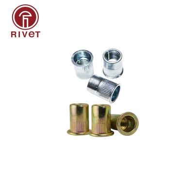 China Small Casual Rivets M3 M4 M5 M6 M8 M10 M12 Head Threaded Body Steel Black Ribbed Twist Heavy Duty Oxide Rivet Nut for sale