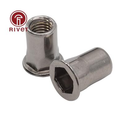 China Automotive Industry Wholesale Customized External Carbon Steel Hexagon Cylinder Thread Rivet Nut for sale