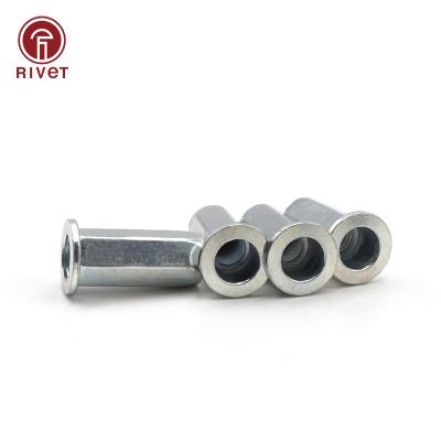 China High Quality Automotive Industry Open End Square Body Rivet Flat Head Steel Nut for sale