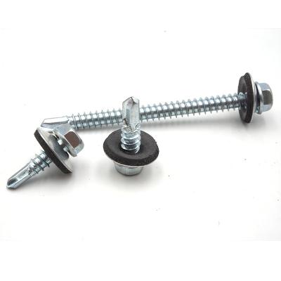 China Pan Metal Galvanized Hexagonal Hex Head Stainless Steel Self Drilling Screw Covering Rubber Gasket Screw Teak Tapping Screw for sale