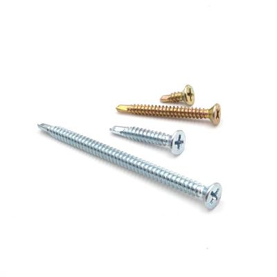 China Hot Selling Factory Direct Cross Pan Head Screw Splined Pan Flat Tapping Screw For Fiberboard Countersunk Self-Drilling Head Screw for sale