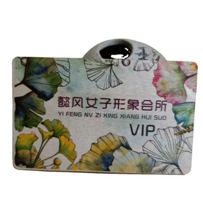 China Waterproof / Waterproof Hotel Key Printing RFID Silk Screen Wooden Card With T5577 Chip for sale