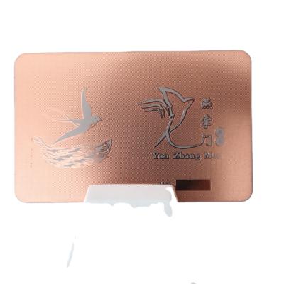 China China High Quality Custom Brand Shape Sandy Like Finish Metal Name Card Dull Polish Metal Busniess Card for sale