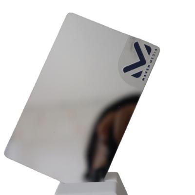 China China Fashion Metal Business Card Shiny Mirror Finish Metal Card Popular In Europe for sale