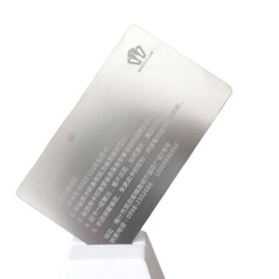 China China Metal 0.8mm Brushed Business Card With Logo Metal Watch Warranty Card for sale