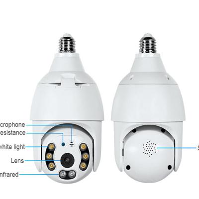 China Human Motion Tracking Factory Price V380 Wifi Bulb Camera 1080P HD Home Security Radio Hidden Panoramic Camera for sale