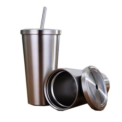 China Durable High Quality 304 Stainless Steel Travel Mugs Vacuum Insulated Drinking Coffee Mug With Straw for sale