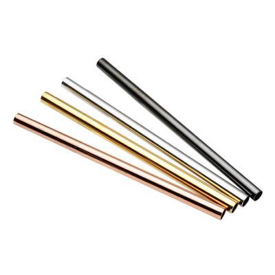 China Stocked Good Quality Muti Color For Fruit Juice Drinking Straws Reusable Stainless Steel Metal Straw Set for sale