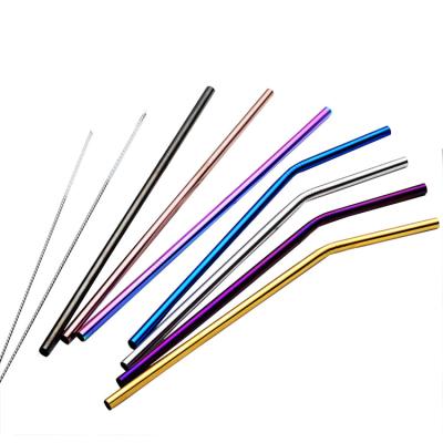 China Hot Sale Manufacturer Stocked Muti Color For Fruit Juice Drinking Straws Reusable Stainless Steel Metal Straw for sale