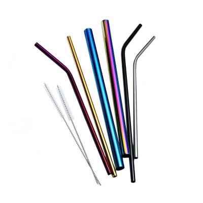 China Stocked Cheap Price Muti Color For Fruit Juice Drinking Straws Reusable Stainless Steel Metal Straw for sale